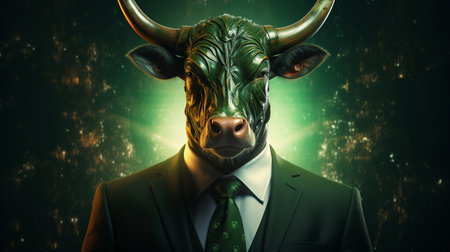 business man with bull headの素材