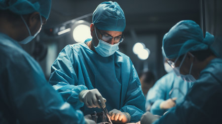 Real abdominal surgery on a cat in a hospital settingの素材