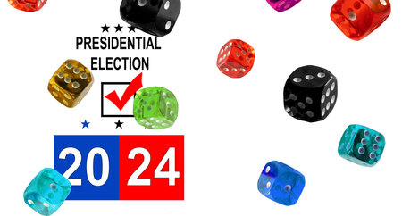 2024 United States of America Presidential Election banner. Election banner Vote 2024 with Patriotic...
