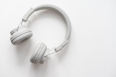 Wireless headphones on a white background. wireless device