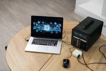 Portable power station solar electricity generator - laptop, phone, tablet and digital camera...