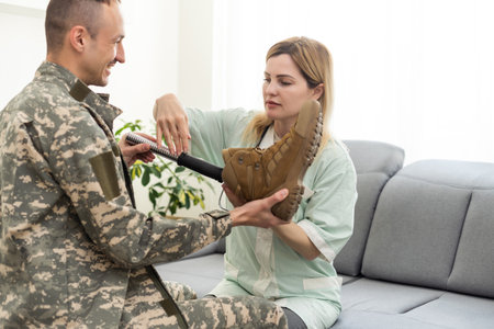 Young Man Character With Leg Prosthesis Undergoes Rehabilitation. Physical Therapy, Exercises, And Mobility Training Help Himの写真素材