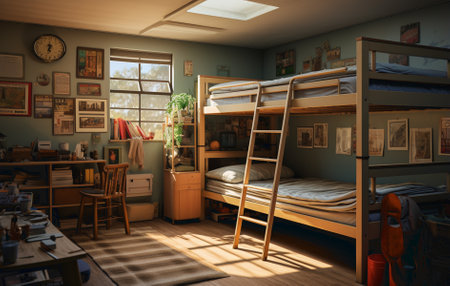 Village room inside poor room old interior illustration.の素材