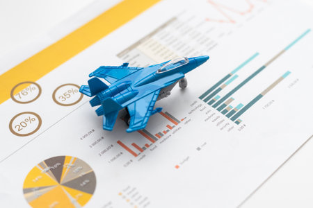 Military toy airplane jet aircraft - fighter isolated on white backgroundの写真素材