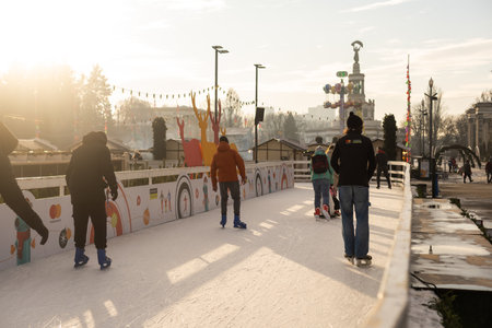 KIEV, UKRAINE - 23 December 2022: Christmas market in Kiev, rink of Kyivのeditorial素材