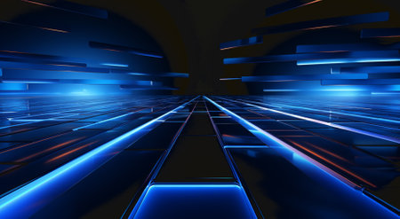 Blue light abstract lines backgroundの素材