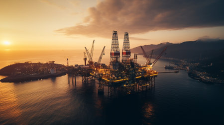 the oil workers are workingの素材