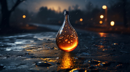 Transparent glass with raindrops. Drop of water.の素材