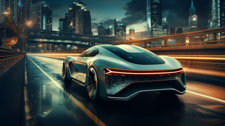 3D rendering of a brand-less generic concept carの素材