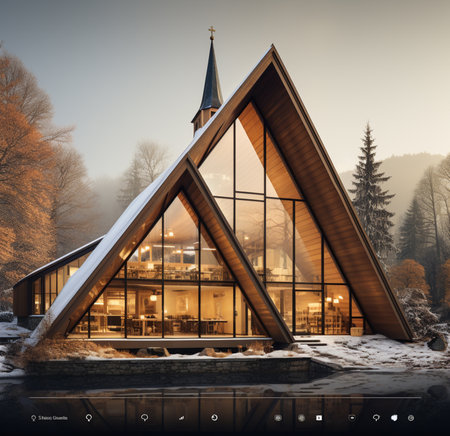 cabin, house in the woods 3d renderingの素材
