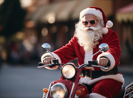 Santa Claus with beard and sunglassesの素材