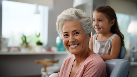 Portrait of a attractive smiling old woman with white hairの素材