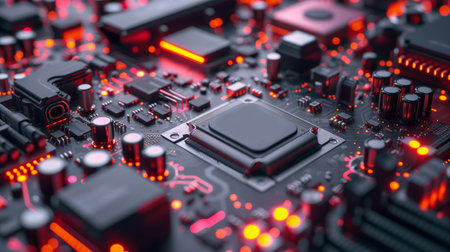 Electronic circuit board close up.の素材