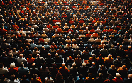 crowd, peoples heads in the dark, concert, handsの素材