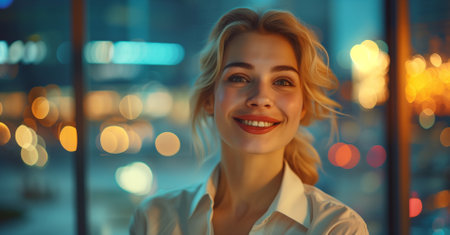 psychologist businesswoman smiling portrait in a officeの素材