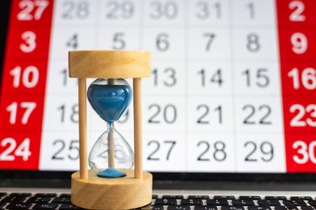Life style concepts, hourglass and calendar