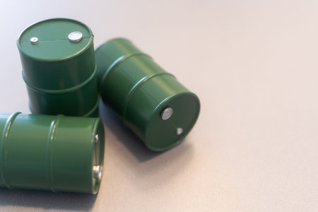 Oil barrel model on the table