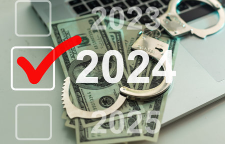 Development of successful economic growth in 2022, 2023 to 2024 concept. Businessman forecast...