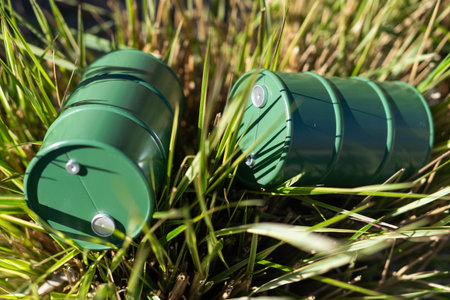 toy oil barrel on a natural background