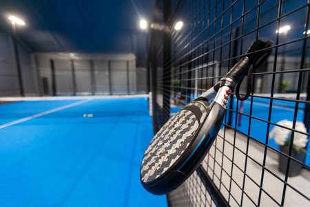 Paddle tennis objects and court.の写真素材