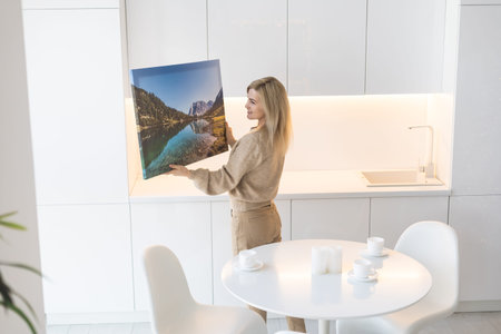 Gallery wrapped canvas photo prints stretched onto frame.の写真素材