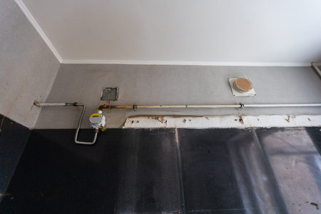 Gas valve on gas pipe at home. Concept natural gas savings in the heating season.