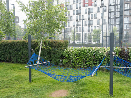 Recreation space for children and adults and the appearance of the building of a multifunctional...