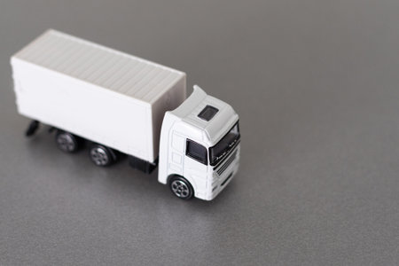 White delivery truck on white backgroundの写真素材