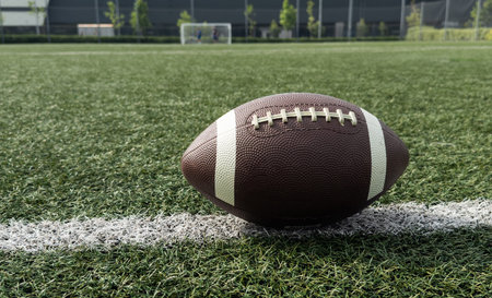 American football on the lineの写真素材