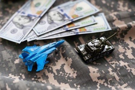 model military fighters and dollarsの写真素材