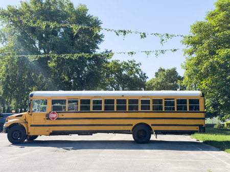 School bus children educational transportの写真素材