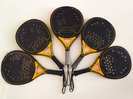 Padel racket head on a white background