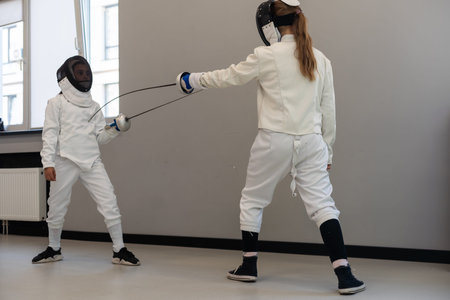 Junior Girls at a foil fencing tournament