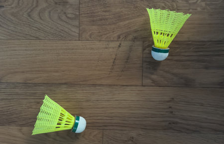 Badminton Shutter Cock on Background. Healthy lifestyle and sport concept.の写真素材