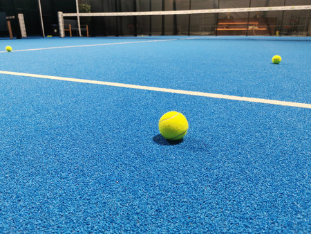 aerial view of a paddle tennis courtの写真素材