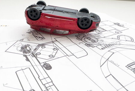 Car Models and Equipment Models. Car Repair and Construction . using as background Repair concept with copy space and white space for your text or design.の写真素材
