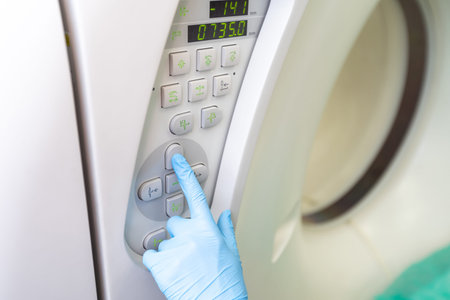 computer tomograph, computer tomography control panel