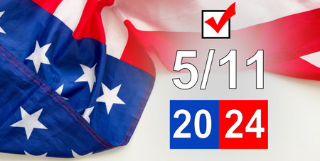 American flag and Presidential Election Day 2024. I voted. Election day.