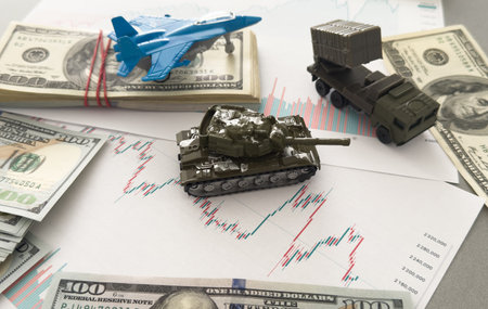 Concept: most of the budget of the Russian Federation is aimed at supporting the armyの写真素材