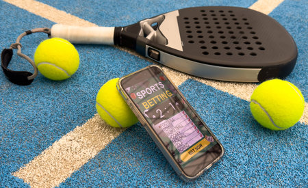 padel tennis racket and smartphone