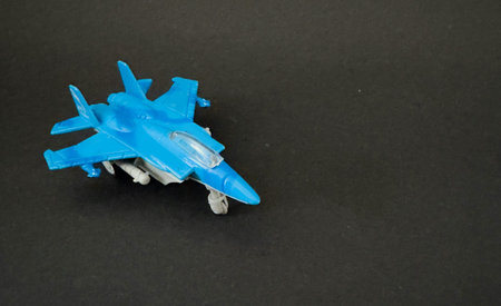 Model plane isolated on the dark background