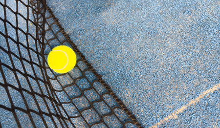 Paddle tennis ball on the court for background.の写真素材