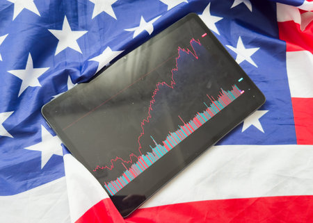 Stock market on digital tablet screen. Modern business lifestyle. Boosting of the stock market....