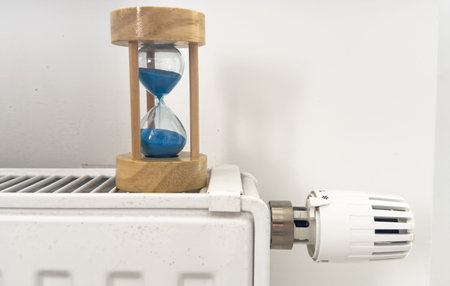 Hourglass on a light backgroundの写真素材