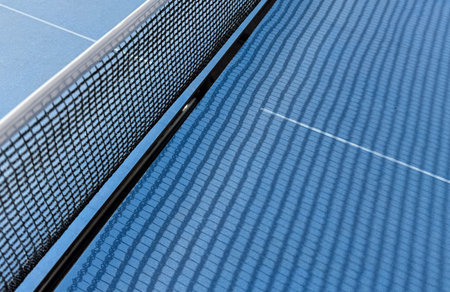 ping-pong table with a netの写真素材