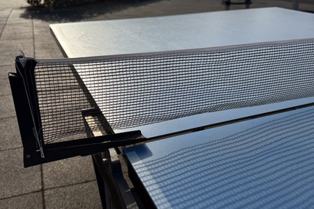 ping-pong table with a netの写真素材