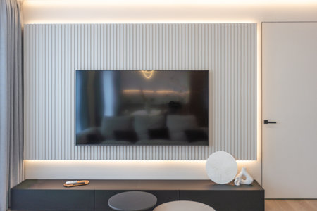 modern apartment interior design in the kitchenの写真素材