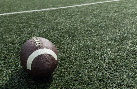 Closeup American Football on background.の写真素材