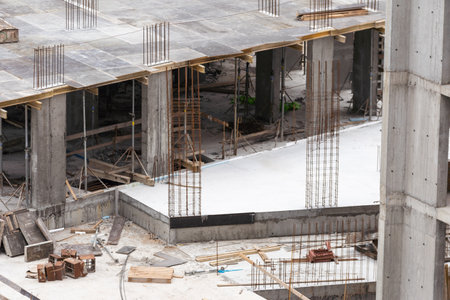 Construction Crane at Building Site - Concept of Modern Constructionの写真素材