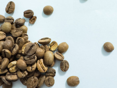 coffee beans on white backgroundの写真素材